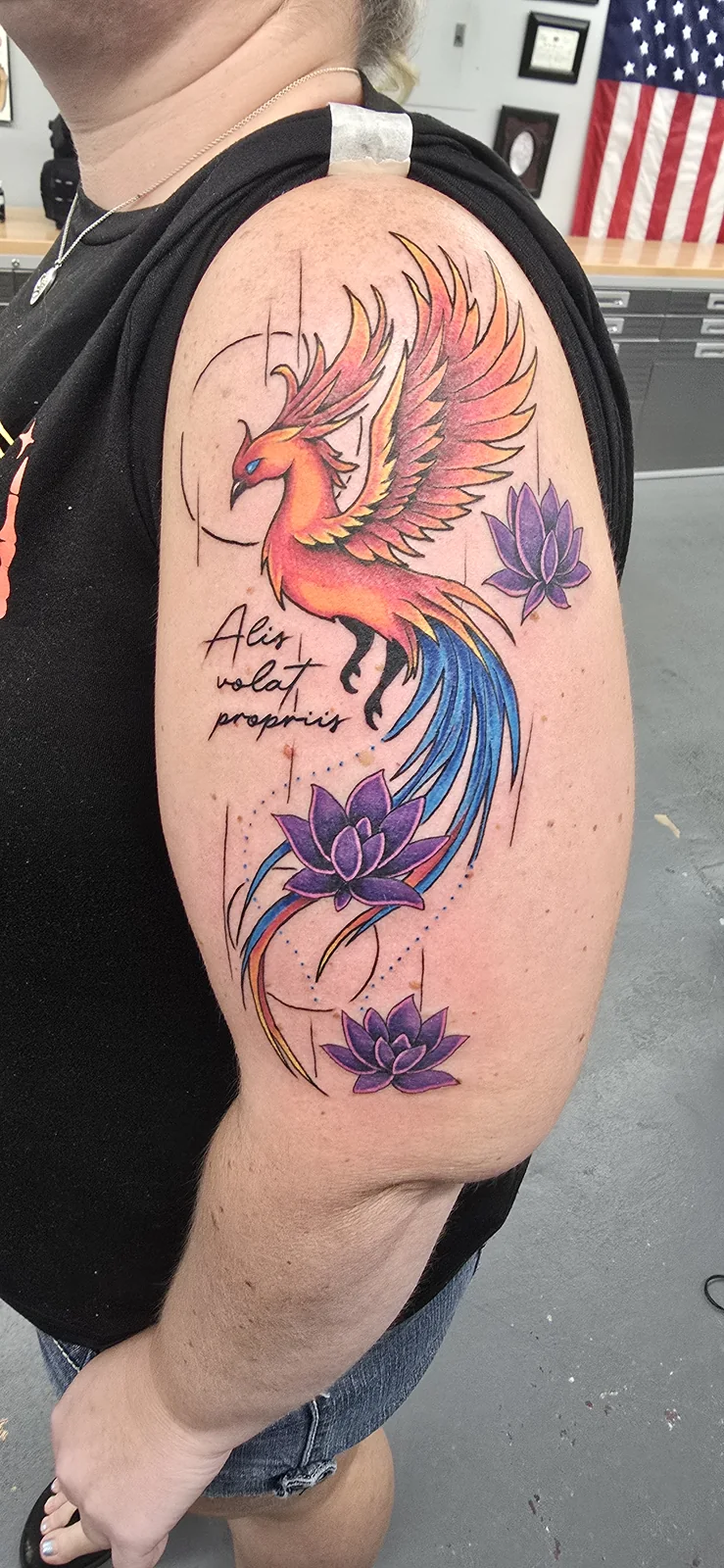 Color phoenix tattoo by Branded Key Tattoo